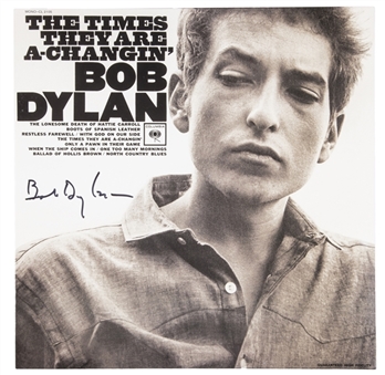 Bob Dylan Signed "The Times They Are A-Changin" Album (JSA, Rosen LOA & Epperson COA)
